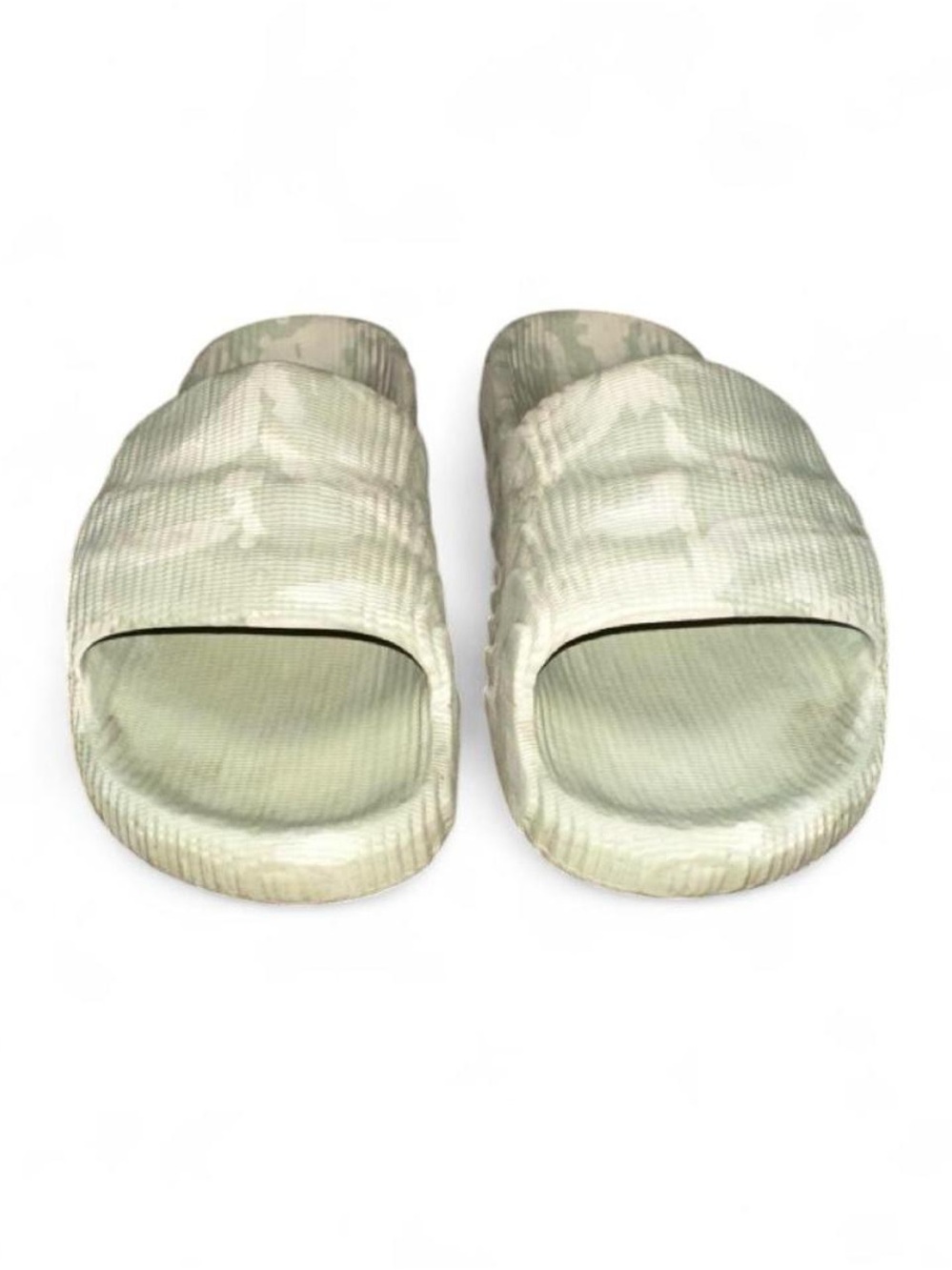 adidas Slide Sandals in Light Green Camo